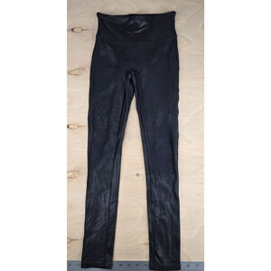 Spanx Leggings Small Pettie S/P Black Metallic Skinny